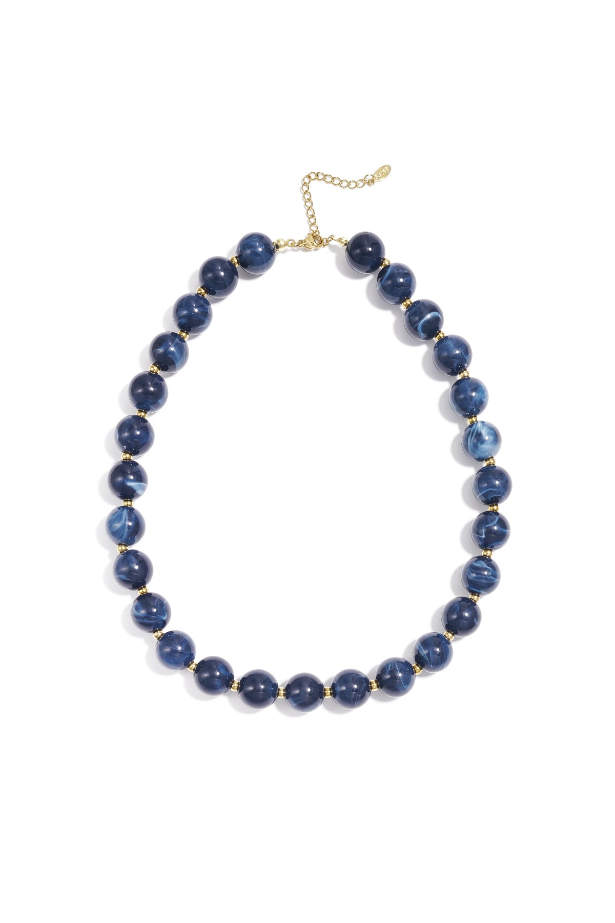 Bead necklace with gold beads in between 13.5mm