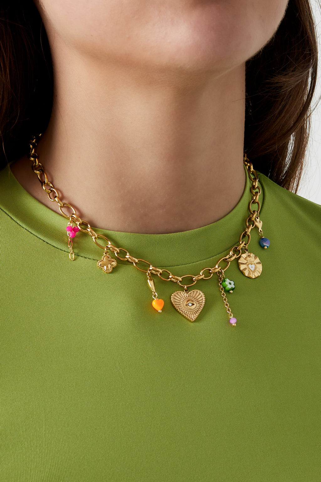 charm necklace eye wedge