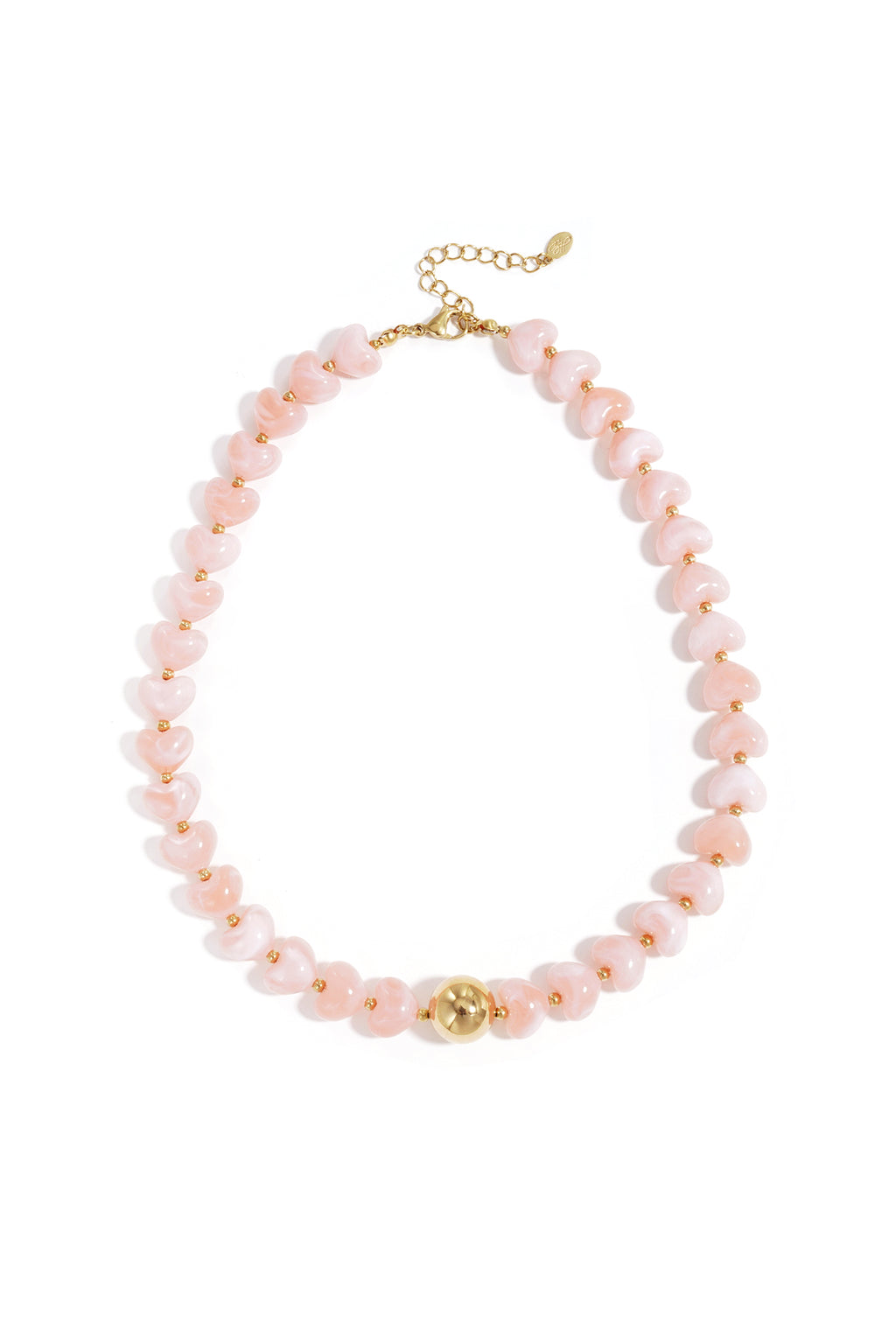 Statement necklace with heart-shaped beads