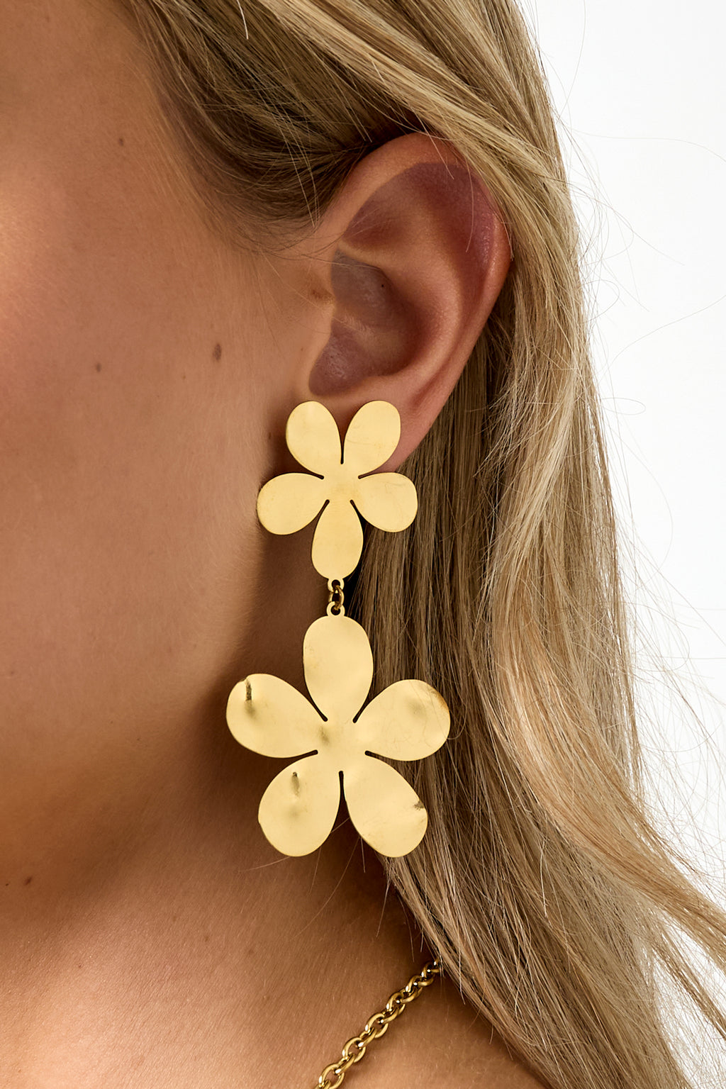 Stainless Steel Drop Earrings Flower Casual Daily Simple Series Women's jewelry