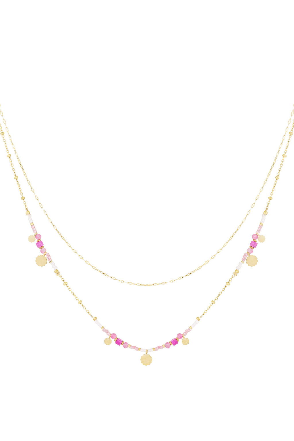 necklace pink charms