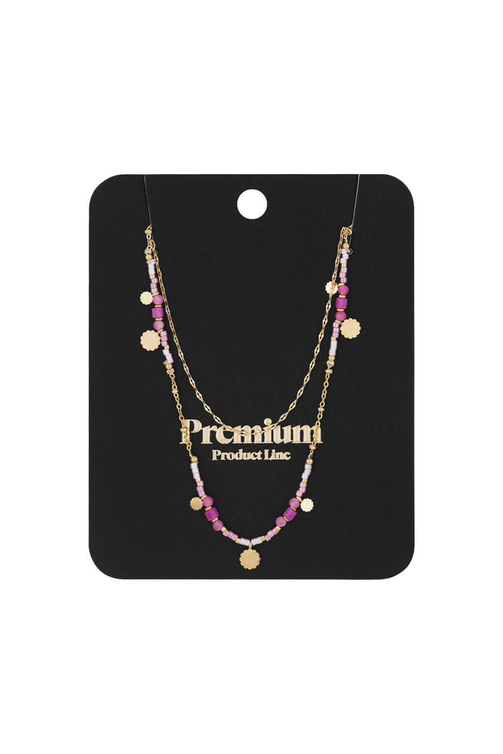 necklace pink charms