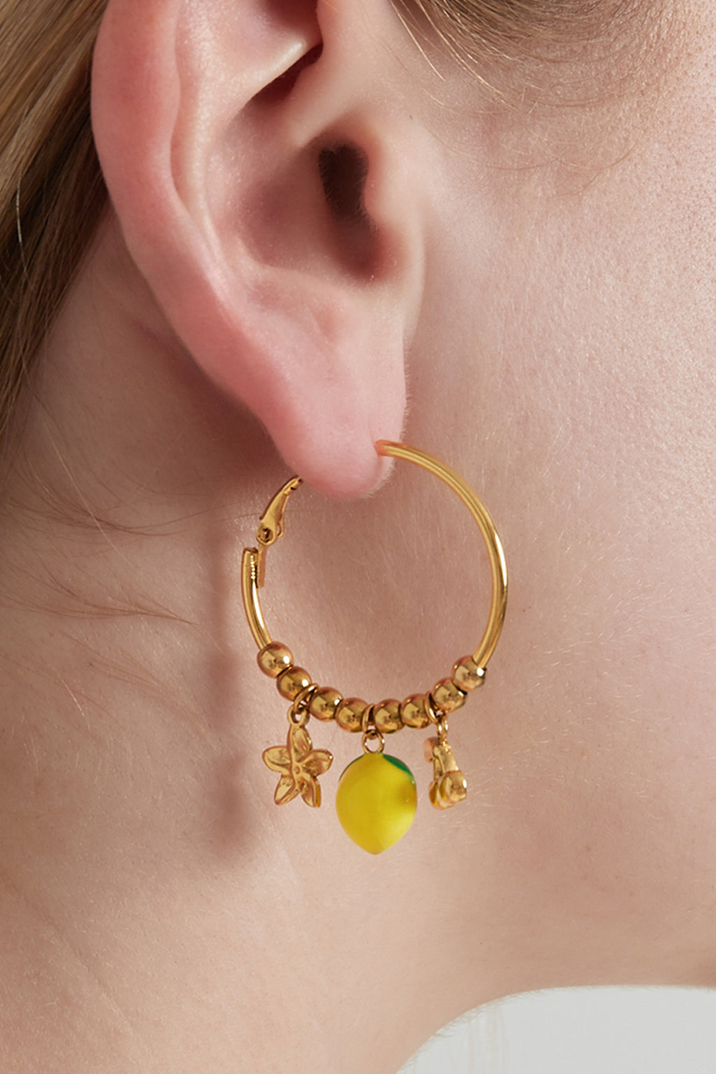 Lemon with cherry Earrings