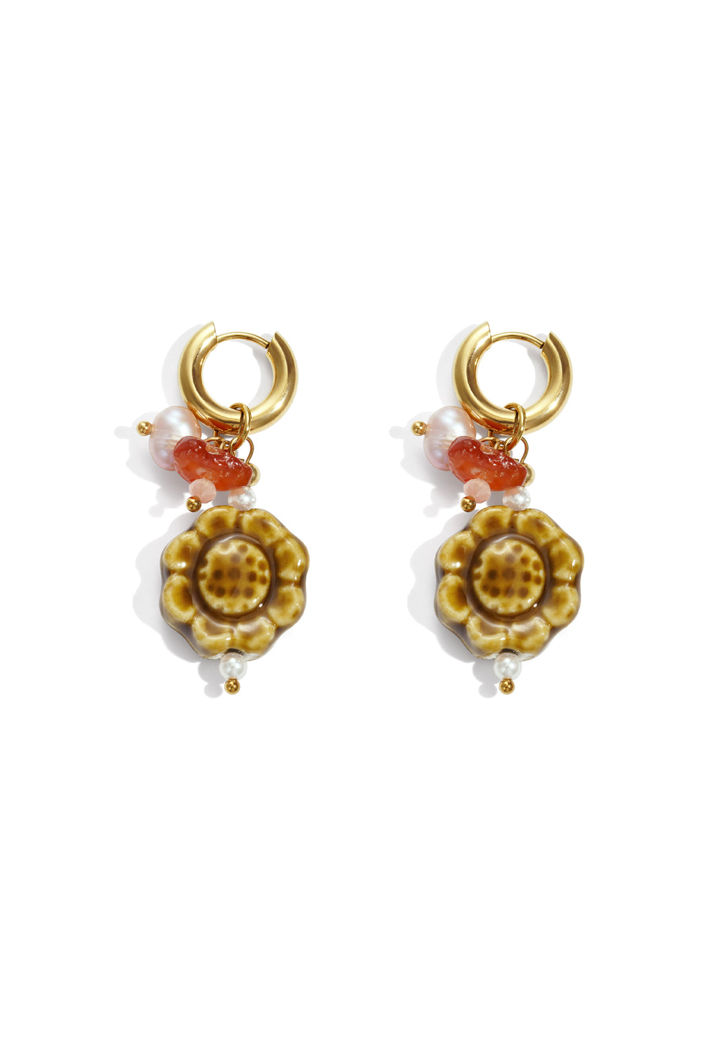 Stainless Steel Drop Earrings Flower Casual Daily Simple Series Women's jewelry