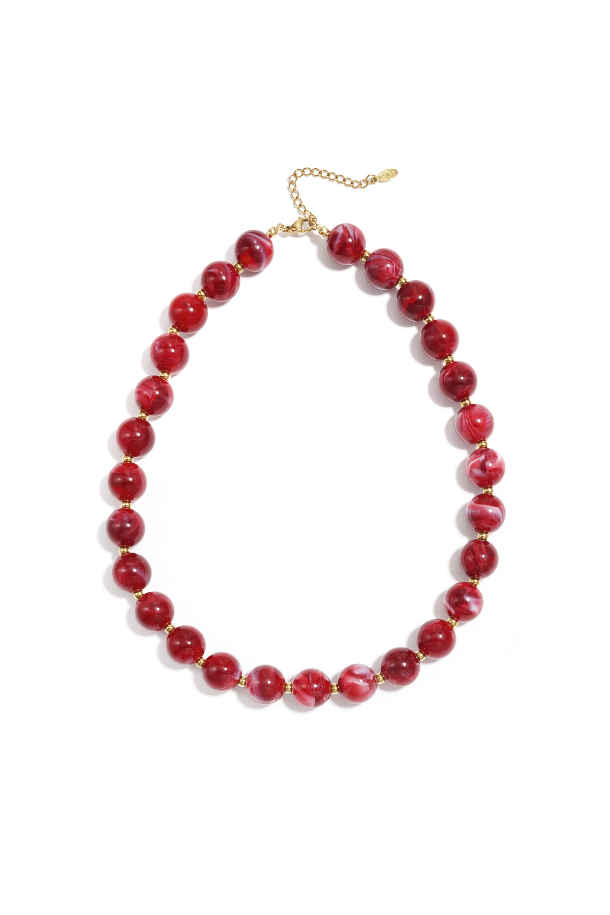 Bead necklace with gold beads in between 13.5mm