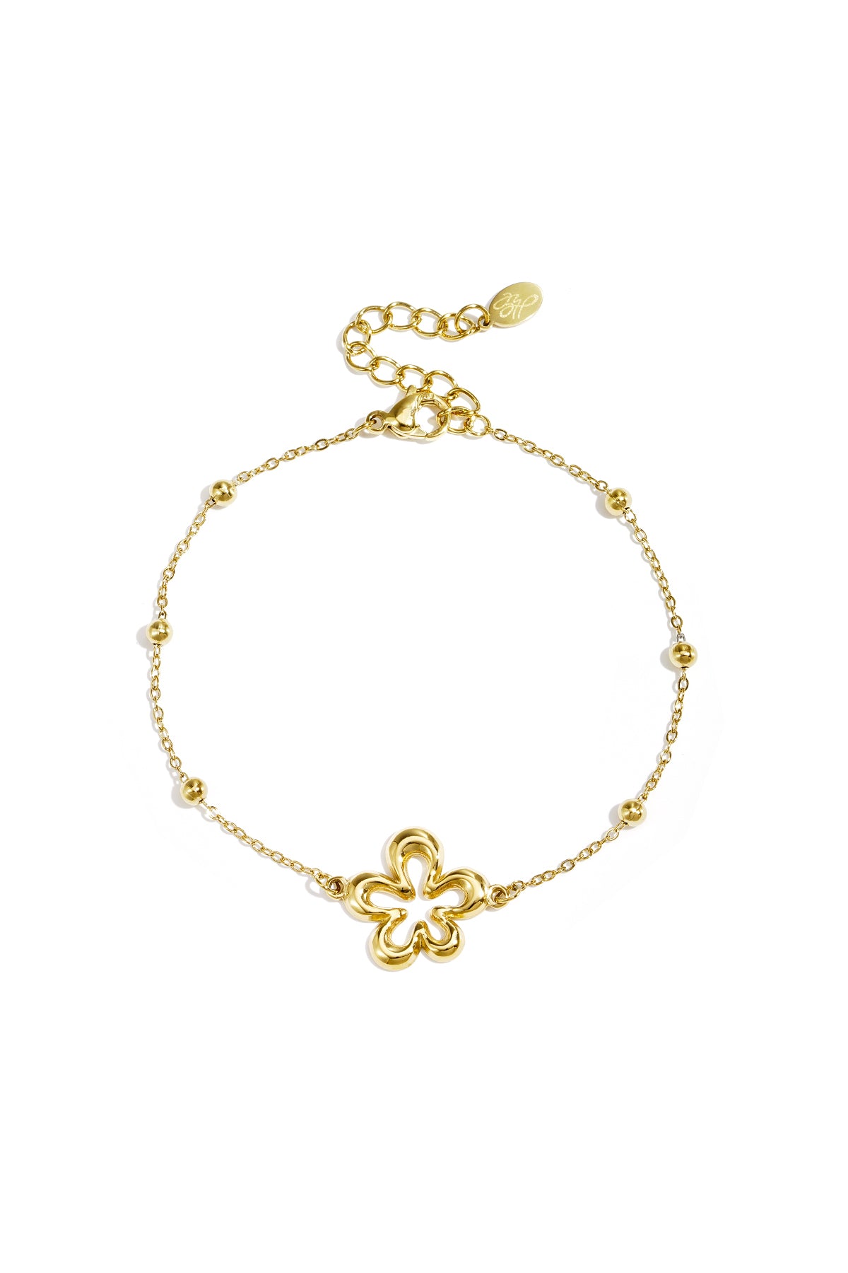 Bracelet with playful flowers in varying sizes