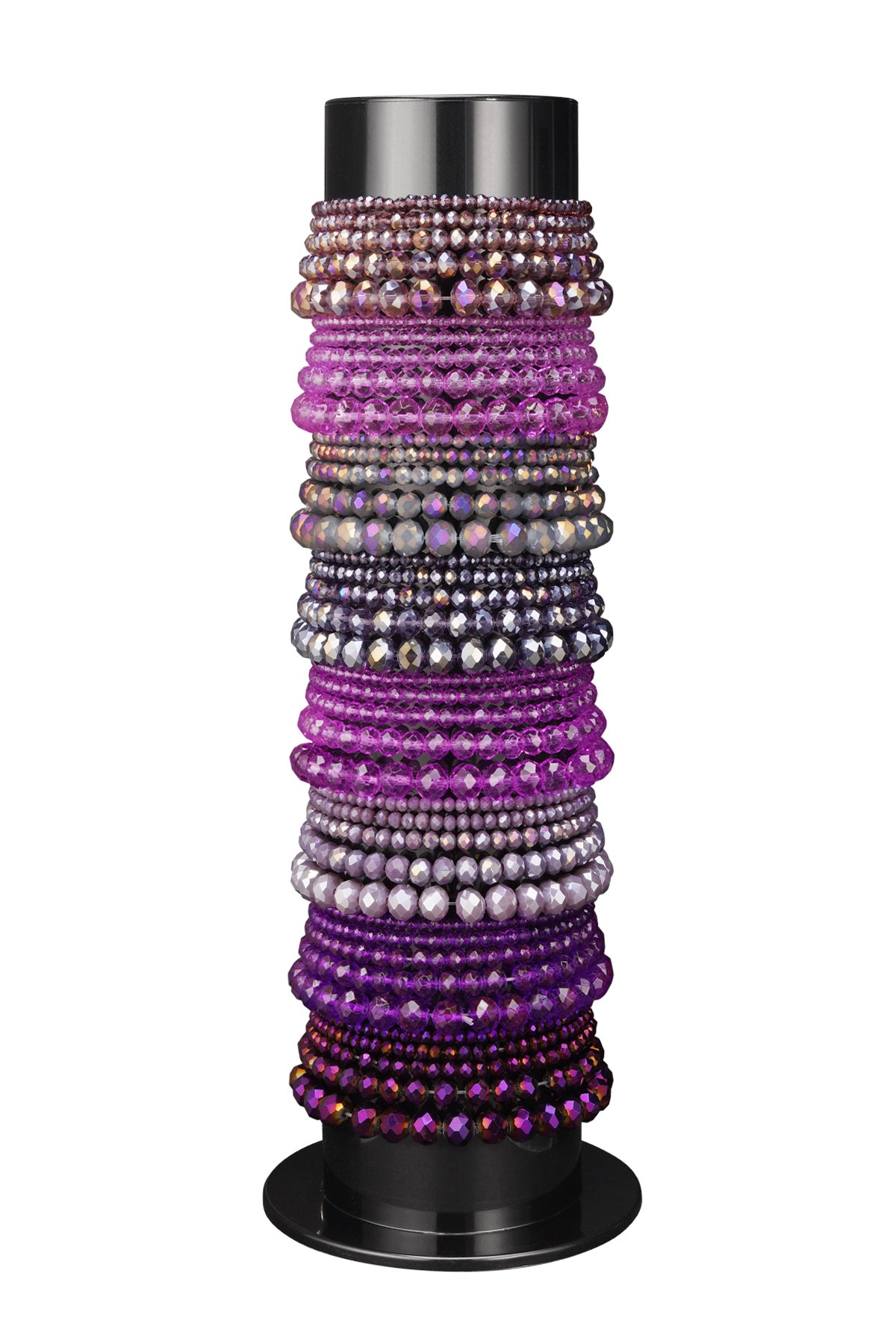 Bracelet display with glass bead bracelets