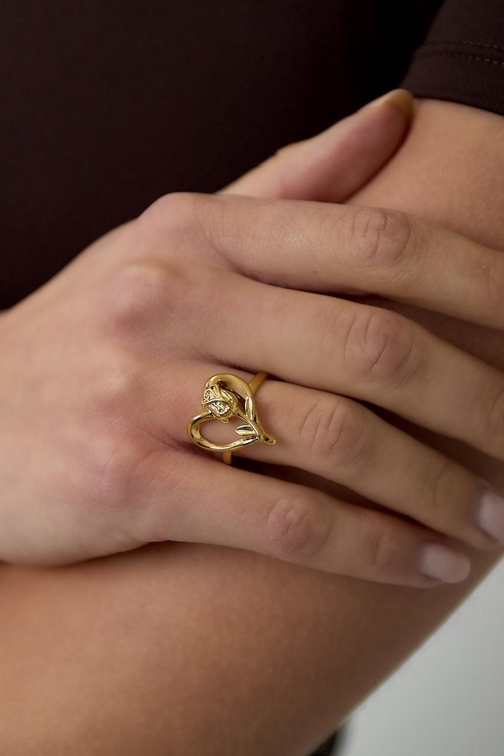 Stainless Steel Statement Rings Heart Sweet Daily Romantic Series Women's jewelry