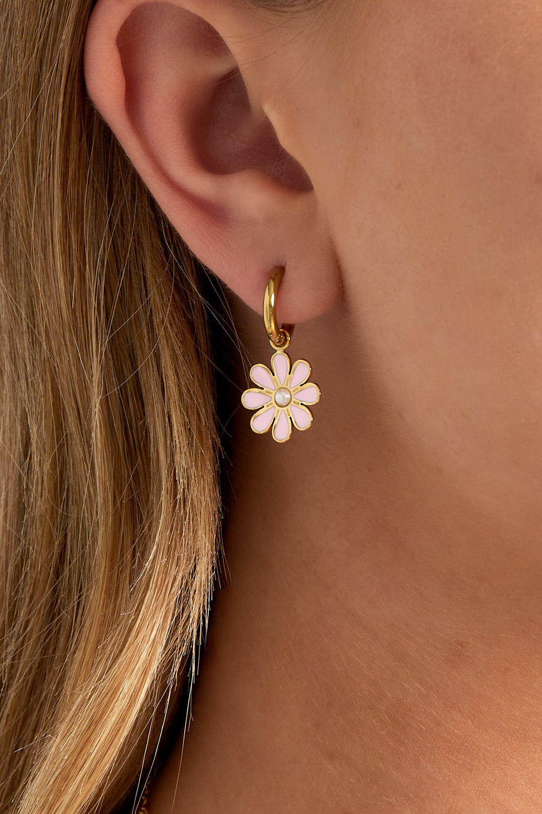 Stainless Steel Drop Earrings Flower Casual Daily