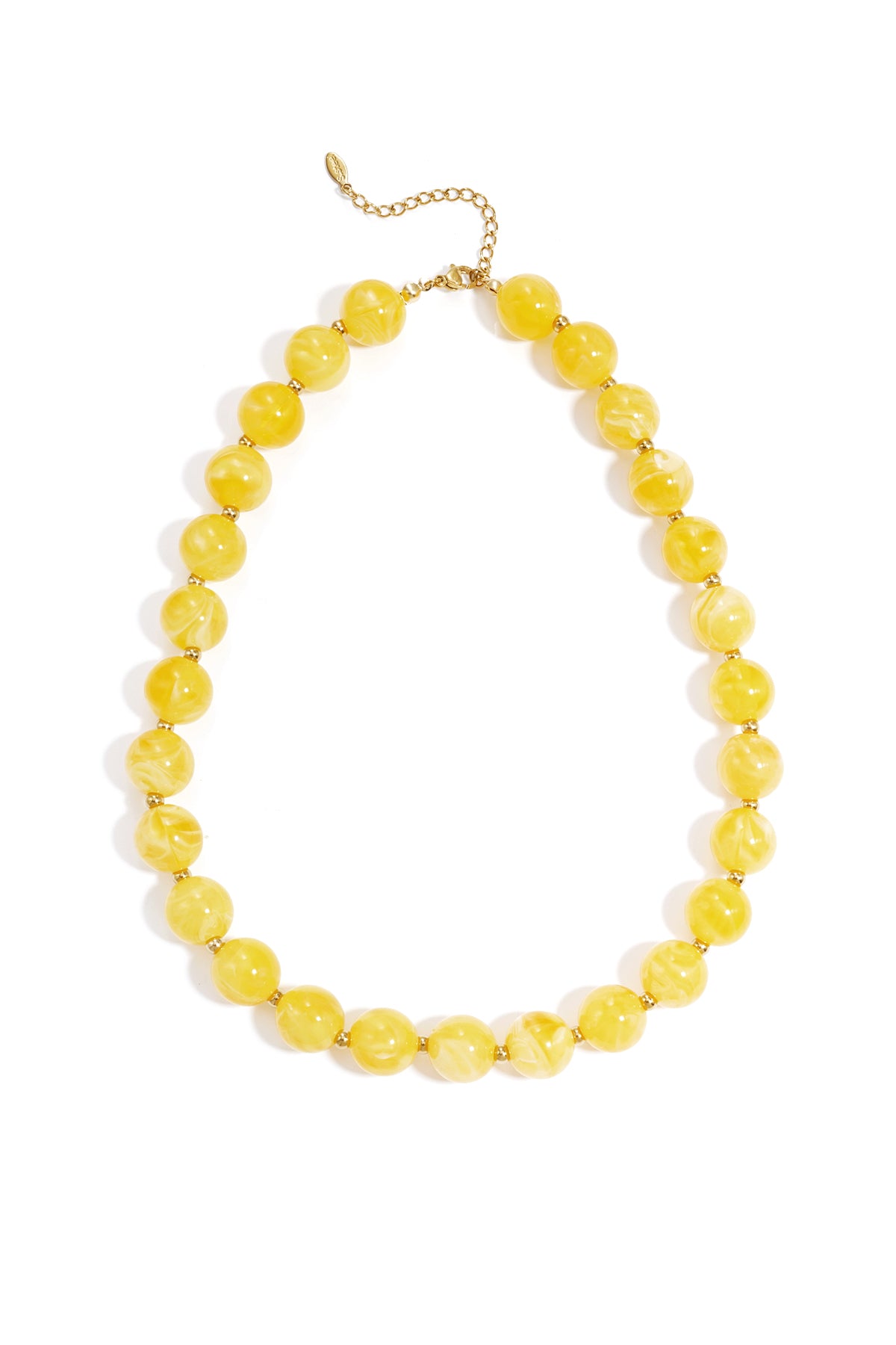 Bead necklace with gold beads in between 13.5mm