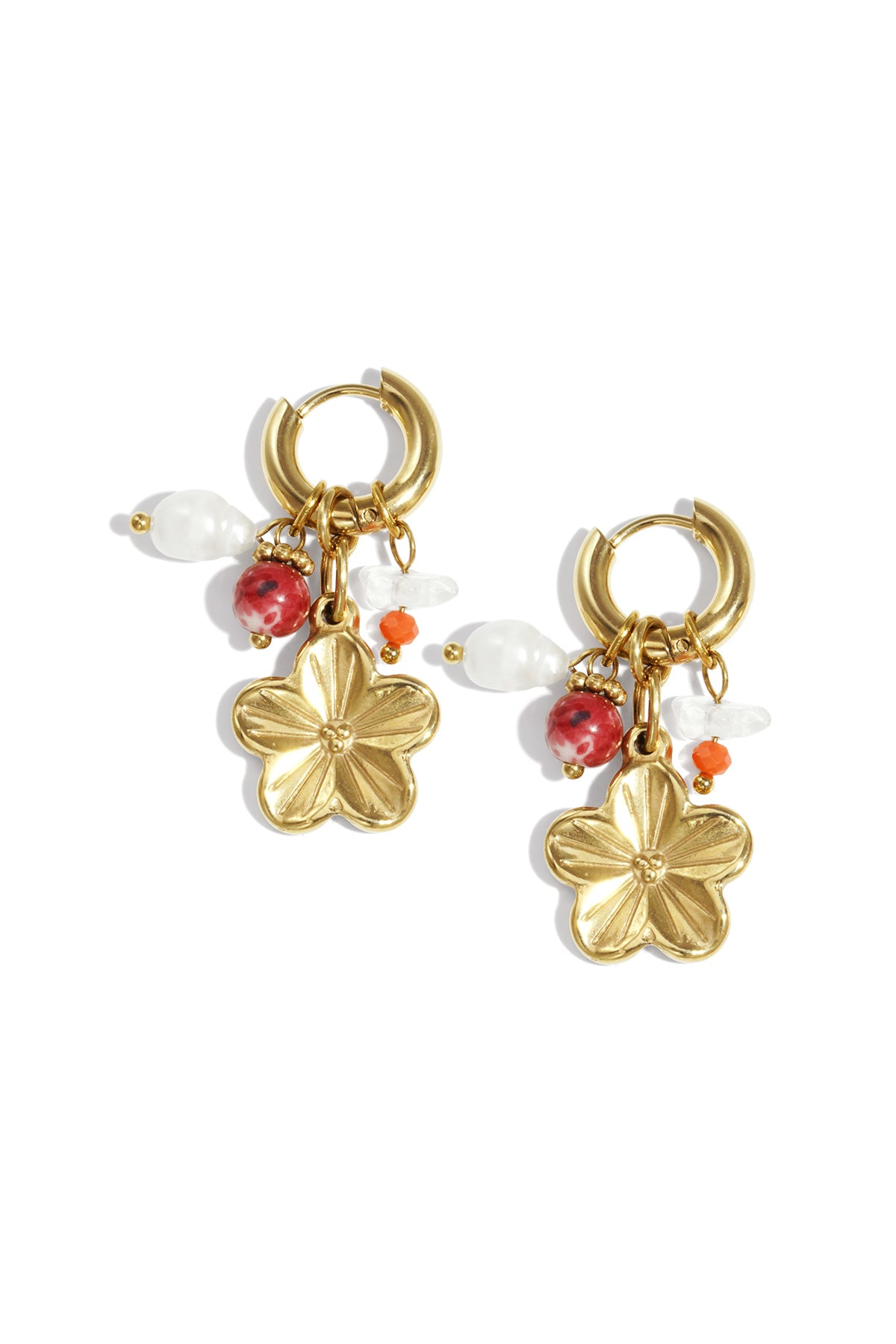 Stainless Steel Drop Earrings Flower Casual Daily Simple Series Women's jewelry
