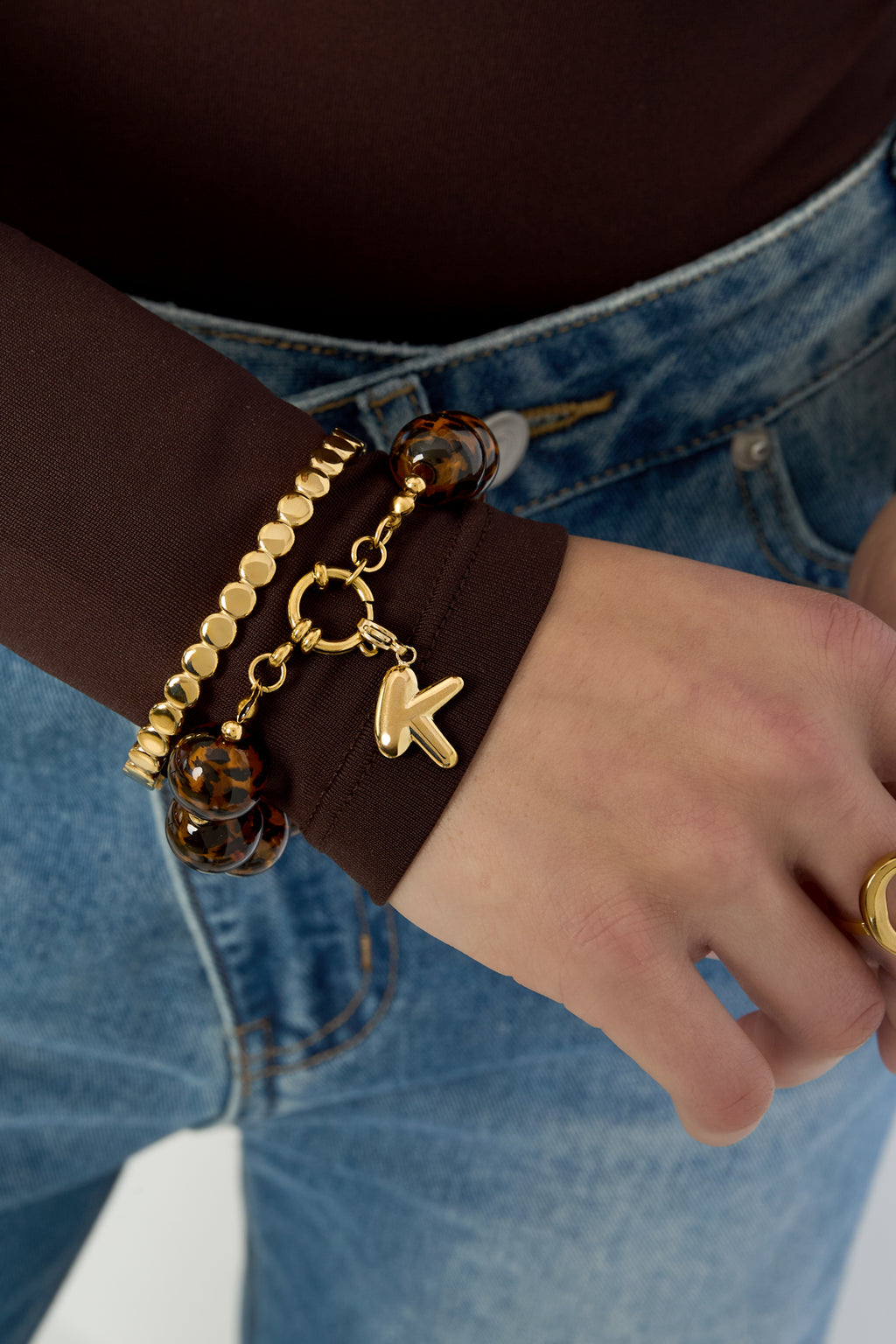 Acrylic Beaded Bracelets Leopard Print Casual Daily Simple Series Women's jewelry-16mm