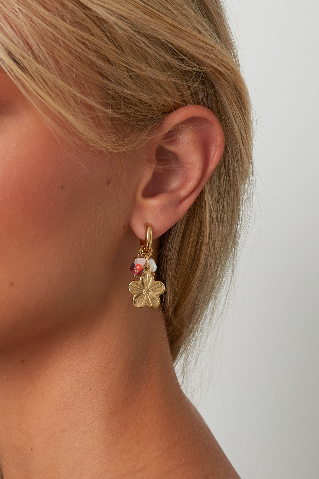 Stainless Steel Drop Earrings Flower Casual Daily Simple Series Women's jewelry