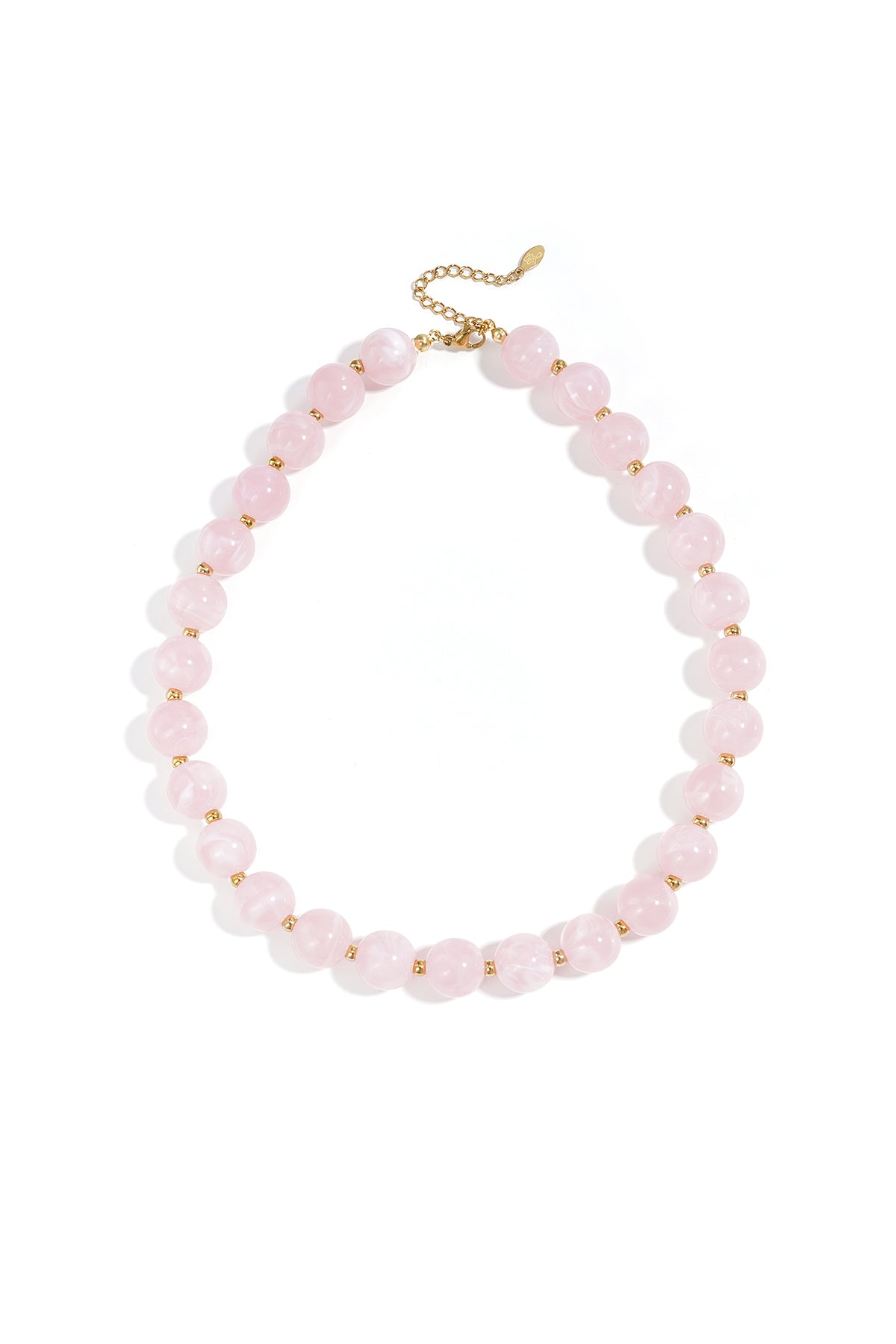 Bead necklace with gold beads in between 13.5mm