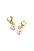 Earrings with beaded pendants and sun charm