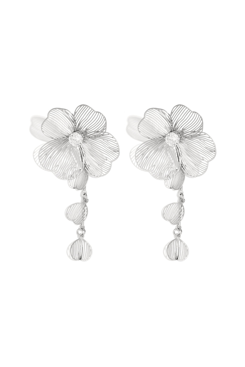 Stainless Steel Dangle Earrings Flower Casual Daily Simple Series Women's jewelry