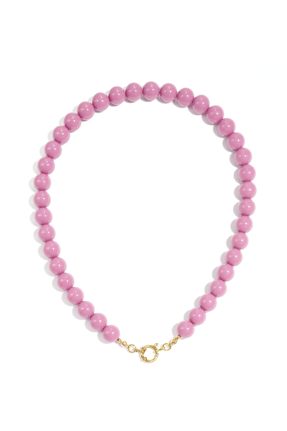 Beaded necklace with front closure - 12mm