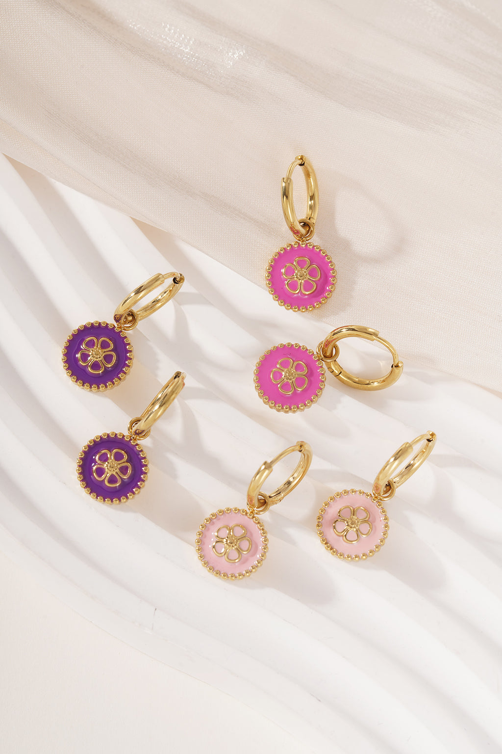 Stainless Steel Drop Earrings Flower Casual Daily Simple Series Women's jewelry