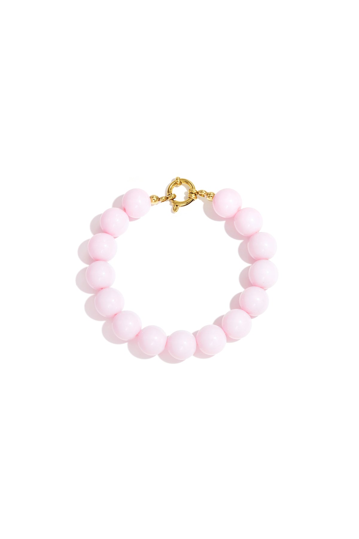 Necklace with medium beads and front closure-12mm