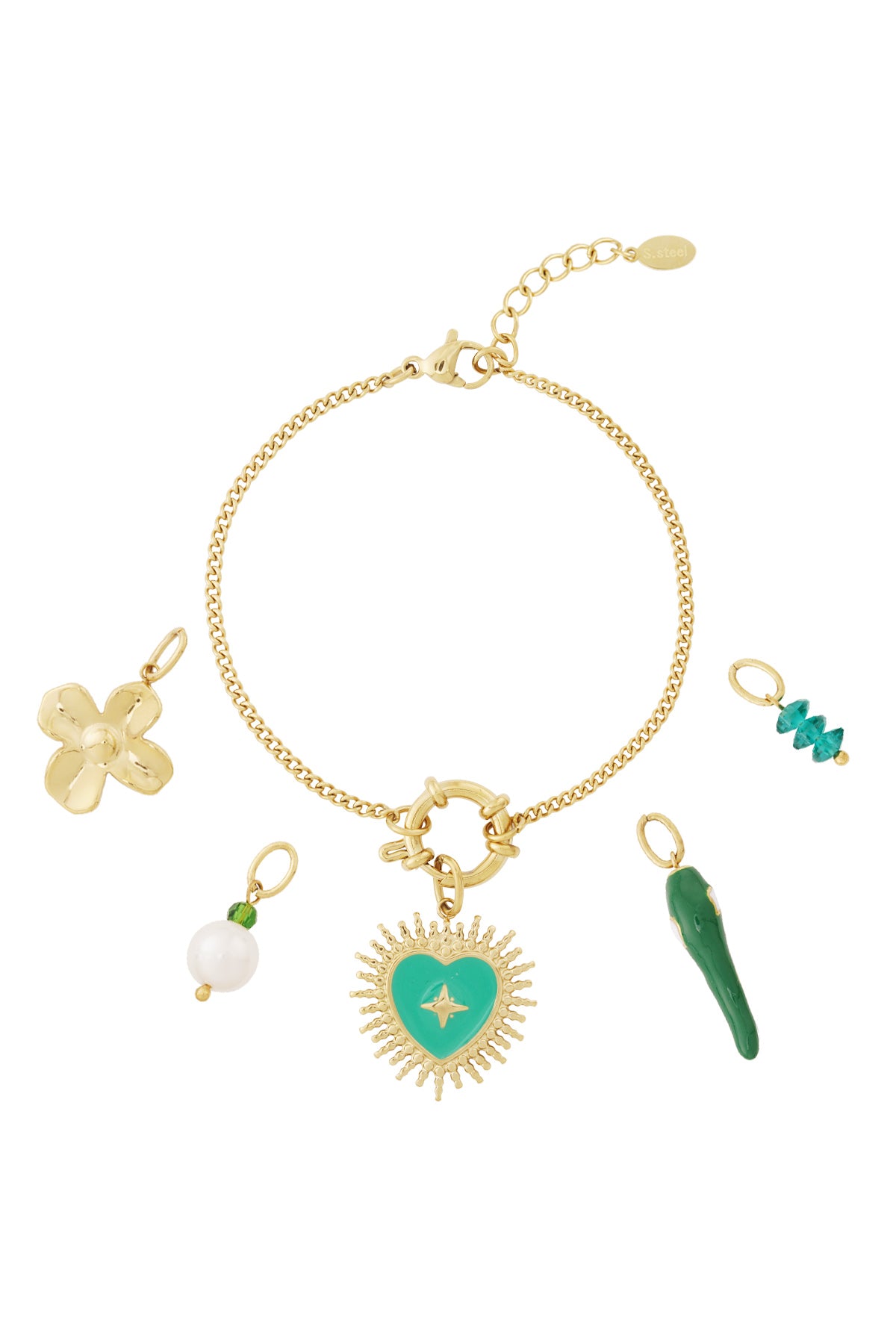 Green heart DIY bracelet