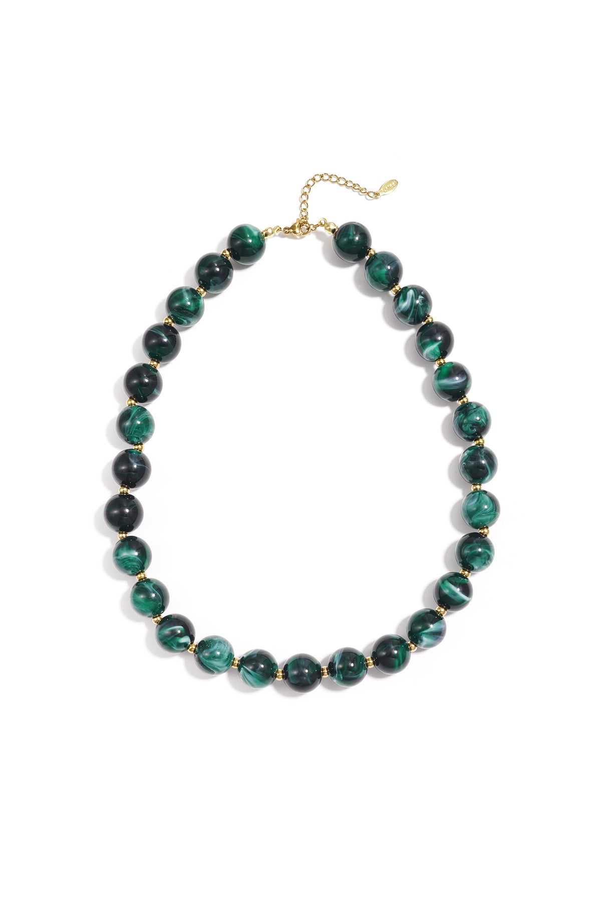 Bead necklace with gold beads in between 13.5mm