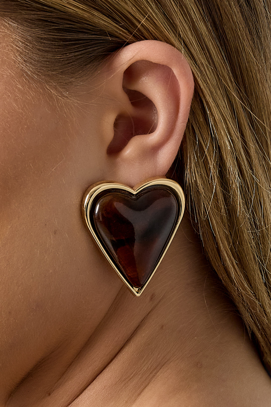 Alloy Stud Earrings Heart Retro Daily Simple Series Women's jewelry
