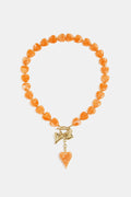 Stainless Steel Beaded Necklaces Heart Casual Daily Romantic Series Women's jewelry